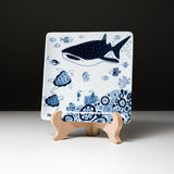 Hasami Ware Aquarium Square Plate - 17 cm - 4 Optional / 波佐見焼 角皿