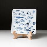 Hasami Ware Aquarium Square Plate - 17 cm - 4 Optional / 波佐見焼 角皿