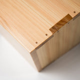 Hinoki Wood Sake Bottle Ice Cooler Container - Square
