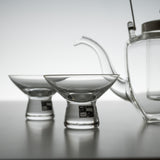 Hirota Glass - Chirori Sake Set with Silver Lid / 廣田硝子 酒器セット