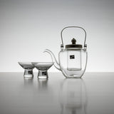 Hirota Glass - Chirori Sake Set with Silver Lid / 廣田硝子 酒器セット
