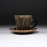 Hiroyuki Onuki - Engraving Flower Series - Cup and Saucer - Bamboo / 大貫博之 竹