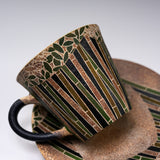 Hiroyuki Onuki - Engraving Flower Series - Cup and Saucer - Bamboo / 大貫博之 竹