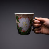 Hiroyuki Onuki - Engraving Flower Series - Mug Cup - Sasanqua Camellia / 大貫博之 山茶花