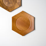 ICHIKAWA - Handmade Coaster - Hexagon / Zelkova (Keyaki) or Mulberry