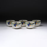 Indigo Orchid Sencha Tea Cup set - set of 5 / 煎茶カップセット