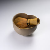 INOME Heart Handmade Matcha Bowl - Amairo : 亜麻色 / 小野 穣 猪目茶碗