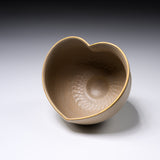 INOME Heart Handmade Matcha Bowl - Amairo : 亜麻色 / 小野 穣 猪目茶碗