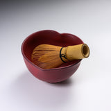 INOME Heart Handmade Matcha Bowl - Red Plum Petal : 梅重ね / 小野 穣 猪目茶碗