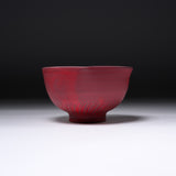 INOME Heart Handmade Matcha Bowl - Red Plum Petal : 梅重ね / 小野 穣 猪目茶碗