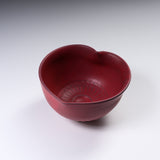 INOME Heart Handmade Matcha Bowl - Red Plum Petal : 梅重ね / 小野 穣 猪目茶碗