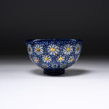 INOME Heart Handmade Matcha Bowl - Sometsuke Chrysanthemum : 染付菊花 / 小野 穣 猪目茶碗