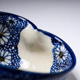 INOME Heart Handmade Matcha Bowl - Sometsuke Chrysanthemum : 染付菊花 / 小野 穣 猪目茶碗