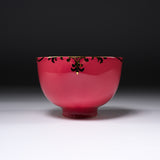 INOME Heart Handmade Matcha Bowl - Golden Ribbon : 長春花金リボン / 小野 穣 猪目茶碗