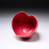 INOME Heart Handmade Matcha Bowl - Golden Ribbon : 長春花金リボン / 小野 穣 猪目茶碗