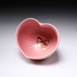 INOME Heart Handmade Matcha Bowl - Nadeshiko Golden Ribbon : 撫子金リボン / 小野 穣 猪目茶碗