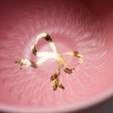 INOME Heart Handmade Matcha Bowl - Nadeshiko Golden Ribbon : 撫子金リボン / 小野 穣 猪目茶碗