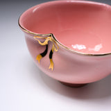 INOME Heart Handmade Matcha Bowl - Nadeshiko Golden Line : 撫子金縁 / 小野 穣 猪目茶碗