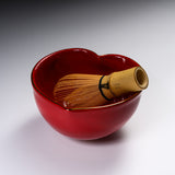 INOME Heart Handmade Matcha Bowl - The First Red with Golden Ribbon : あなたのために / 小野 穣 猪目茶碗