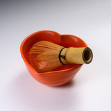 INOME Heart Handmade Matcha Bowl - Vermilion : 丹色 / 小野 穣 猪目茶碗