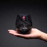 Ink Black x Gold Leaf Rock Glass / 津軽びいどろ 墨ロックグラス