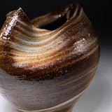 ISHIDA KAZUYA Bizen Pottery Vase with Wooden Gift Box - Windswept Dune / 備前焼 花瓶
