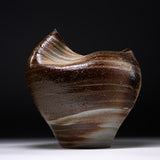 ISHIDA KAZUYA Bizen Pottery Vase with Wooden Gift Box - Windswept Dune / 備前焼 花瓶
