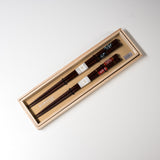 Japanese Chopstick Gift Set - Wakasa Lacquered Abalone Shell - Check Pattern / ギフト箸セット