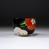 Japanese Hand painted Yunomi Tea Cup - Camellia