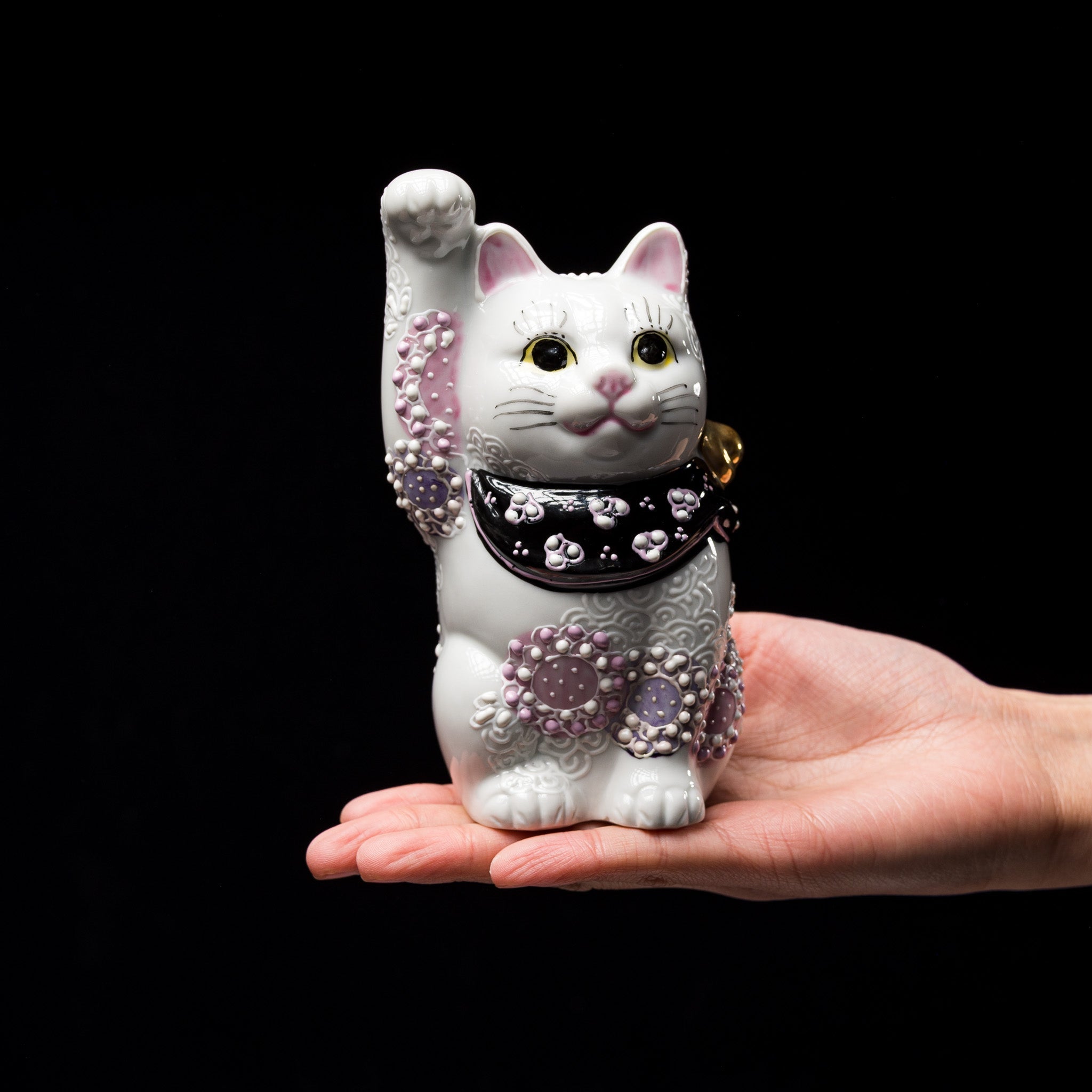 Kutani Ware Animal Ornament - White Cat