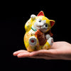 Load image into Gallery viewer, Kutani Ware Animal Ornament - Yellow Cat