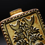 KASHIWA Seto Ware - Vase - Square Bird / 瀬戸焼 かしわ窯