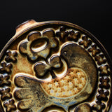 KASHIWA Seto Ware - Vase - Round Flower Bird / 瀬戸焼 かしわ窯