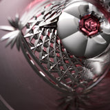 KAGAMI Crystal Edo-Kiriko Wine Glass - Drape & Tetragonal Basket Weave - Red / 江戸切子 ワイングラス