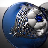 KAGAMI Crystal Edo-Kiriko Wine Glass - Drape & Tetragonal Basket Weave - Cobalt Blue / 江戸切子 ワイングラス