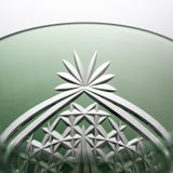 KAGAMI Crystal Edo-Kiriko Wine Glass - Drape & Tetragonal Basket Weave - Clear Green / 江戸切子 ワイングラス