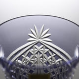 KAGAMI Crystal Edo-Kiriko Wine Glass - Drape & Tetragonal Basket Weave - Purple / 江戸切子 ワイングラス
