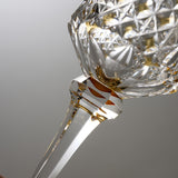 KAGAMI Crystal Edo-Kiriko Wine Glass - Drape & Tetragonal Basket Weave - Yellow / 江戸切子 ワイングラス