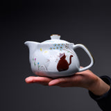 Kutani ware Tea Pot - Cat in the Twilight / 九谷焼 急須