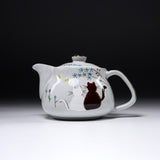 Kutani ware Tea Pot - Cat in the Twilight / 九谷焼 急須