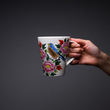 Kutani Ware Large Mug Cup - Bird with Flower - 520 ml / 九谷焼 マグカップ