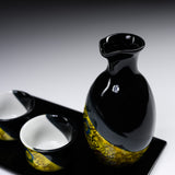 Kutani ware Sake Set with Tray - Dandelion / 九谷焼 酒器セット