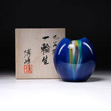 Kutani ware Shibata Hiroshi Premium Round Vase - Saiyu / 九谷焼 花瓶
