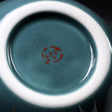 Kutani Ware Round Vase - Sky Blue Mountain and Cranes / 九谷焼 花瓶