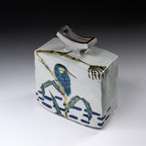 Kutani Ware Vase - Kingfisher by the Riverside / 九谷焼 花瓶