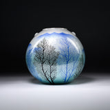 Kutani ware Premium Vase with Wooden Box - Winter Morning 25 cm / 九谷焼 花瓶