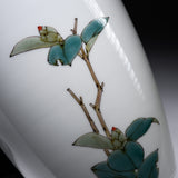 Kutani Ware Vase - Kingfishers and Camellia / 九谷焼 花瓶