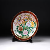 Premium Kutani ware  Decorative Plate - Lovebirds / 九谷焼 飾り皿 牡丹鳥