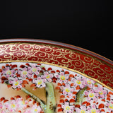 Premium Kutani ware  Decorative Plate - Lovebirds / 九谷焼 飾り皿 牡丹鳥