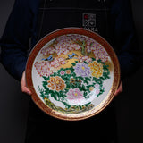 Premium Kutani ware  Decorative Plate - Lovebirds / 九谷焼 飾り皿 牡丹鳥